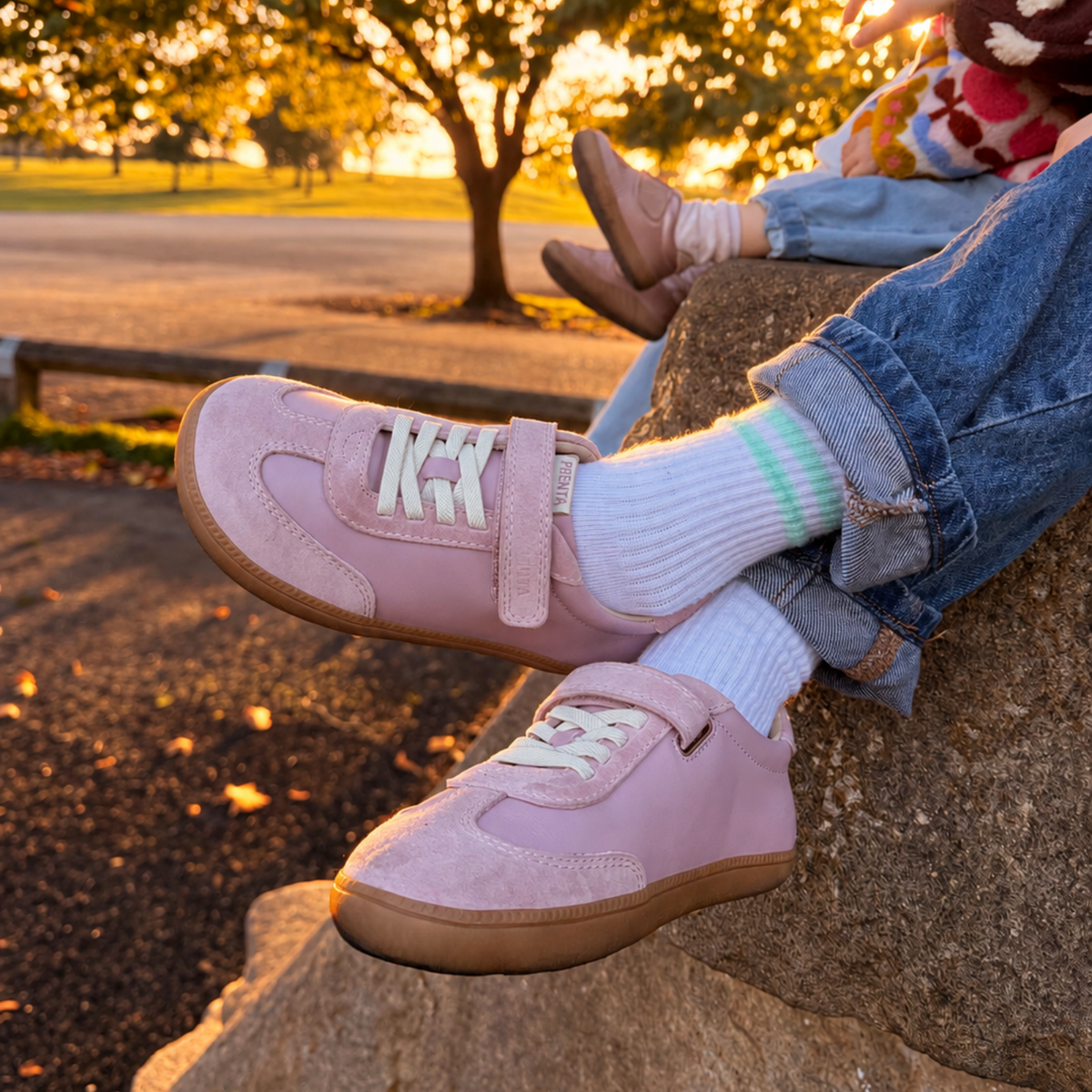 Kai Dusty Pink Leather Kids Barefoot Trainer