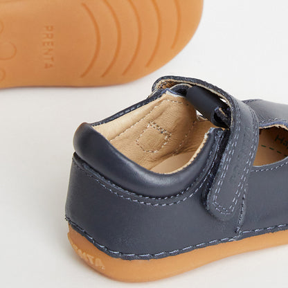 Atlas Navy Leather First Walker Shoe