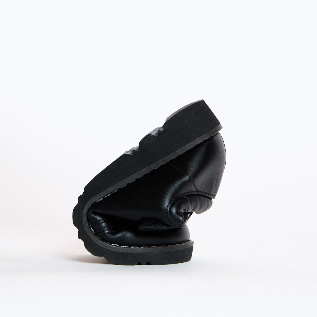 Comet Black Leather Boys Kids Shoe