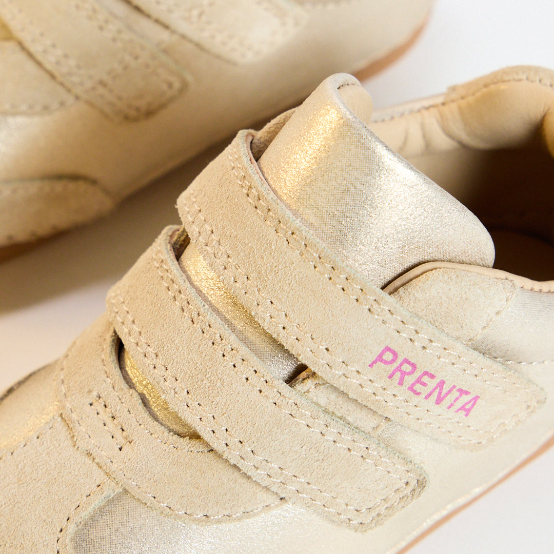 Rocket Champagne Shimmer Leather First Walker Trainer