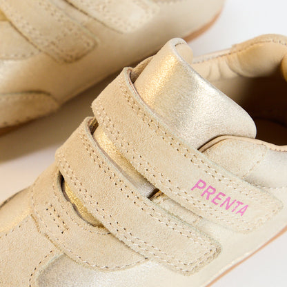 Rocket Champagne Shimmer Leather First Walker Trainer