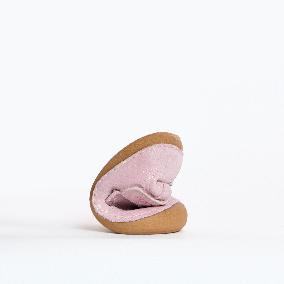 Rocket Pink Sparkle Suede First Walker Trainer