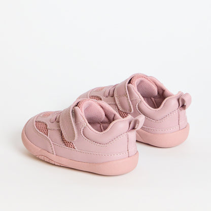 Eden Dusty Pink Leather & Mesh Barefoot First Walker Trainer