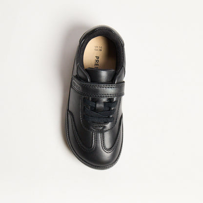 Kai Black Leather Kids Barefoot School Shoe