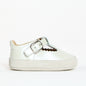 Zora Pearl White Leather Soft Sole T-Bar