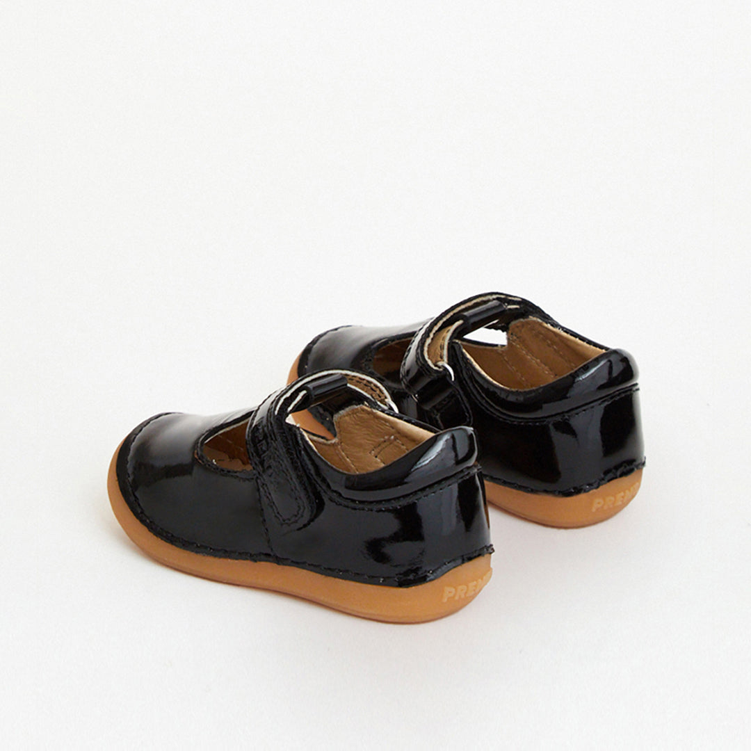 Atlas Black Patent First Walker Shoe