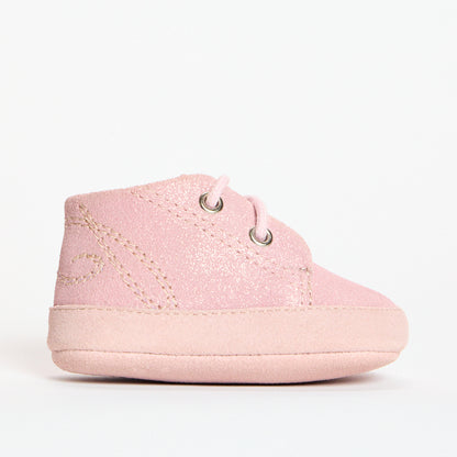 Alba Pink Sparkle Suede Soft Sole Bootie