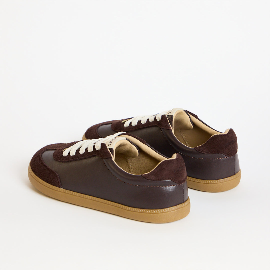 Kai Chocolate Leather Juniors Barefoot Trainer