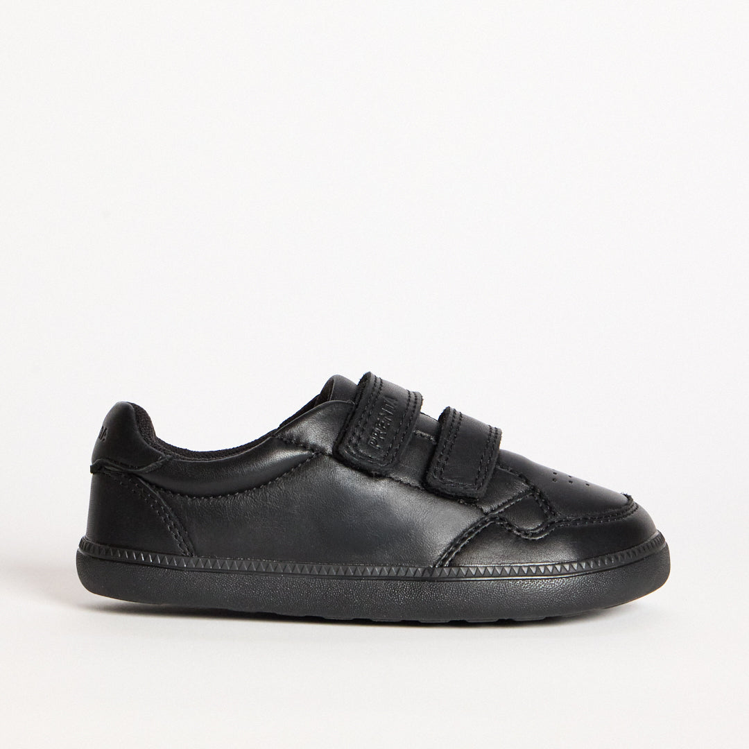 Ember Black Leather Pre-School Barefoot School Shoe