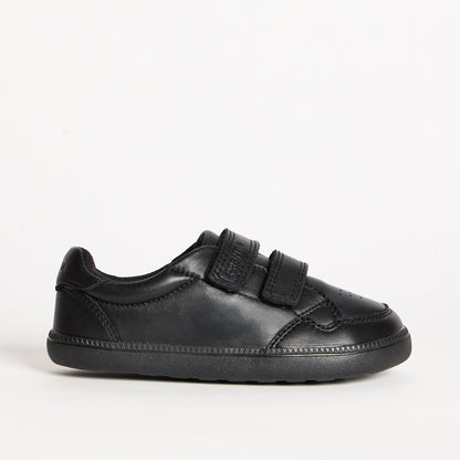 Ember Black Leather Pre-School Barefoot School Shoe