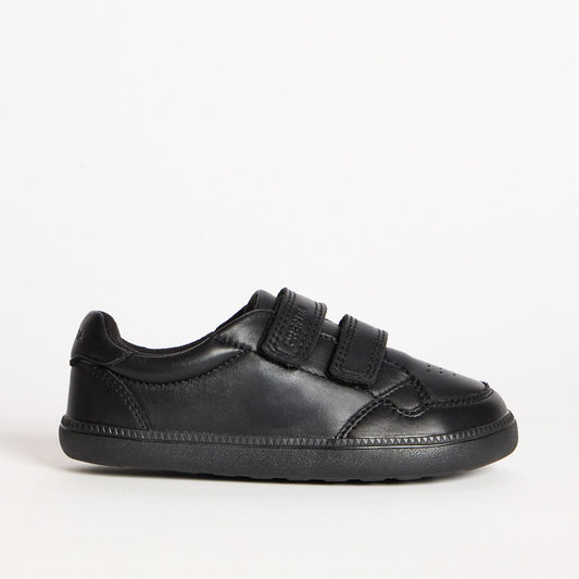 Ember Black Leather Pre-School Barefoot School Shoe