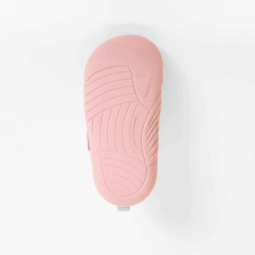 Eden Dusty Pink Leather & Mesh Barefoot First Walker Trainer