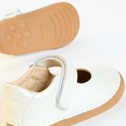Astra Pearl White Leather First Walker Mary-Jane