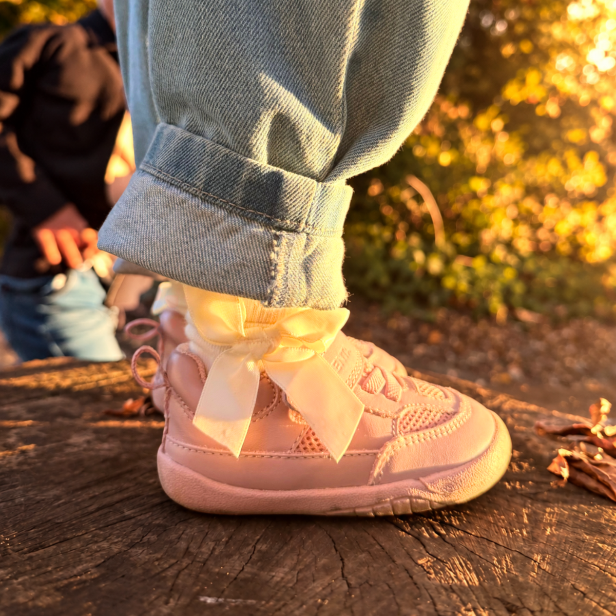 Eden Dusty Pink Leather & Mesh Barefoot First Walker Trainer