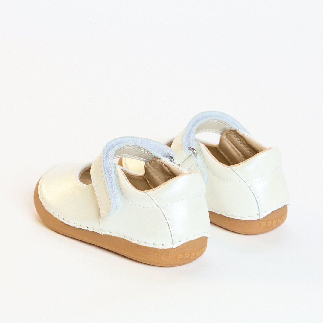 Astra Pearl White Leather First Walker Mary-Jane