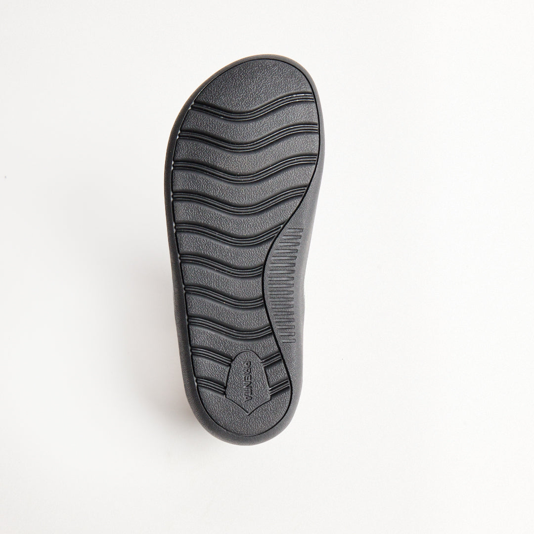 Dawn Black Leather Pre-School Barefoot Mary-Jane School Shoe